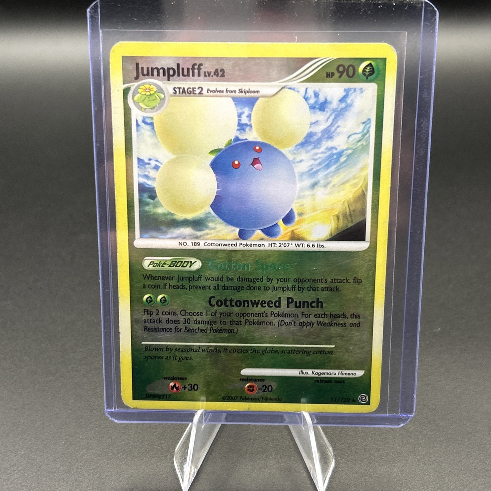 2007 Pokemon, D&P Secret Wonders, #11/132 Jumpluff Lv. 42, Reverse Holo Rare