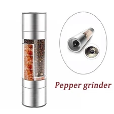 1 pcs Double-head Grinder Pepper Sea Salt Grinder Manual Quick Milling Bottle