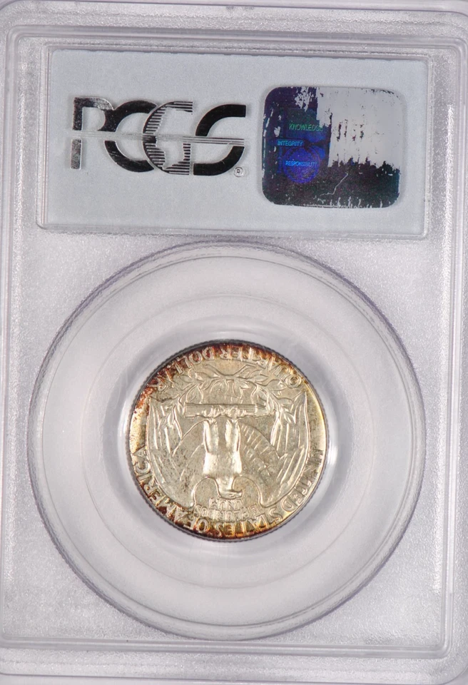 1941 TONED Washington Quarter Proof PCGS CAC PR66 PF 66 Light Toning Old Holder - Image 3 of 4