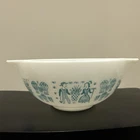 Vintage Pyrex Amish Butterprint 443 Cinderella Mixing Bowl Blue White 2.5QT