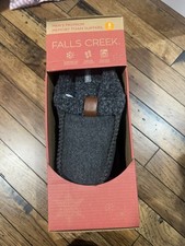Falls Creek Men's Memory Foam Moccasin Slippers Gray Fabric Size 7-8