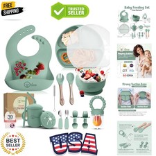 17-Piece BPA-Free Silicone Baby Feeding Set  Thick  Soft Suction Plates, Ba...