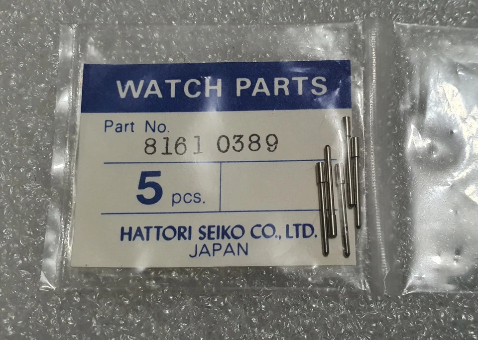 Pines de banda Seiko 8161 0389 5 piezas. Pieza de reloj original HATTORI SEIKO CO. Foto 2 de 4