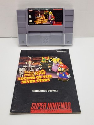 Super Mario RPG Legend Of The Seven Stars SNES Cart, Manual & Dust Cover Tested 