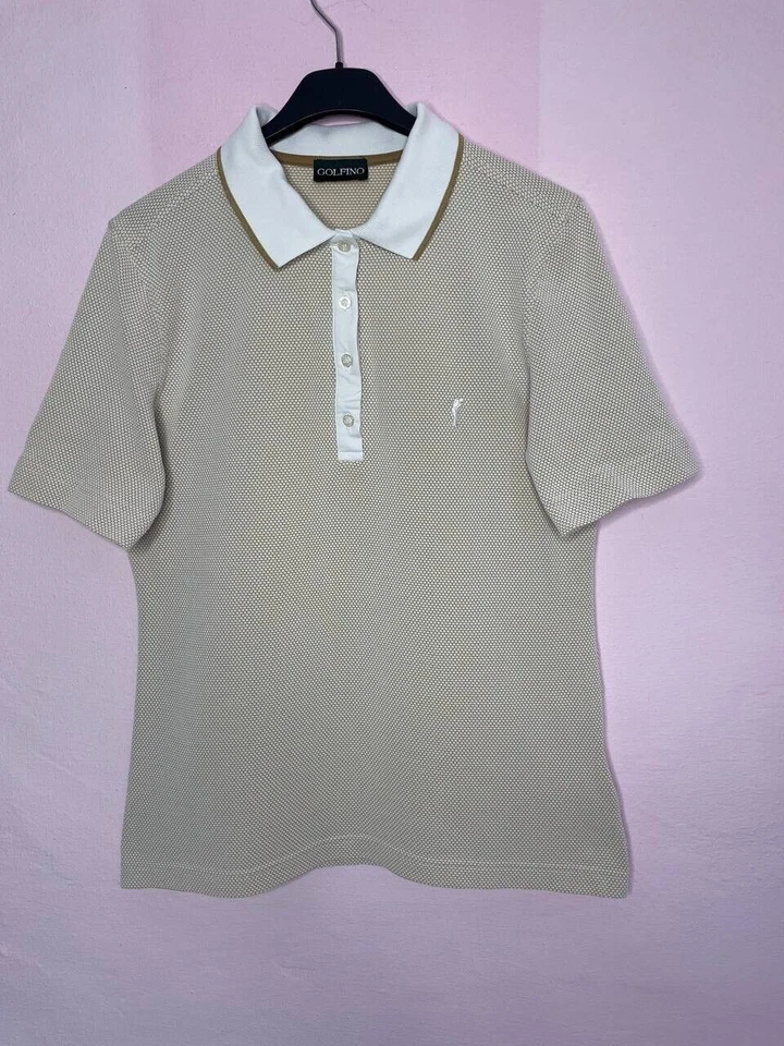 Golfino Damen-Poloshirt mit 1/4-Reißverschluss in Beige, Größe L, USA 12,... - Bild 3 von 4