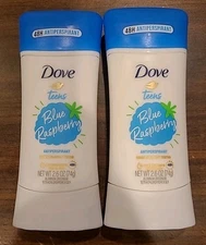 Dove Teens Antiperspirant Deodorant Blue Raspberry 2.6oz NEW Sealed 2 Pk