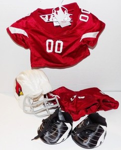 Build A Bear Clothes MAROON NFL Cardinals Tops Cleats Helmet Outfit #304