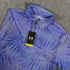 Under Armour Polo Shirt Mens Small Blue Playoff Golf Performance Stretch New