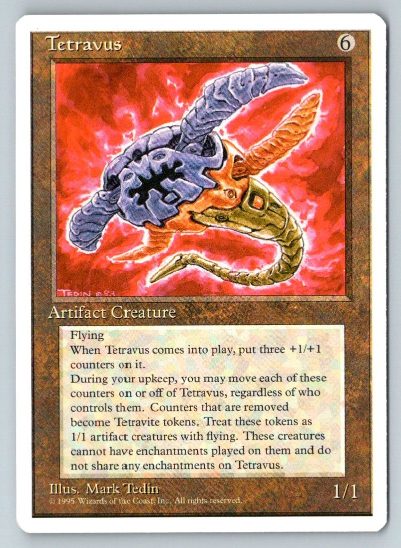 Tetravus MTG 1995 4th Edition Mark Tedin Rare Artifact Creature 4ED WOTC NM