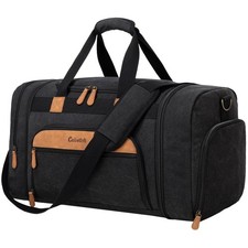 Celvetch Canvas Duffle Bag 50L Expandable Travel Large-50L, Dark Grey