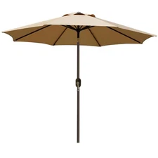 9' Outdoor Patio Umbrella, Outdoor Table Umbrella, Yard Umbrella, Market Umbr...