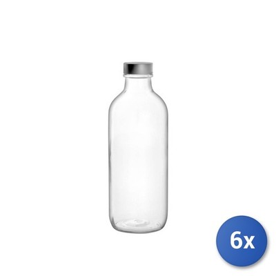 6X Pasabahce Iconic Model Glass Bottles With Capacity Of 0.54L