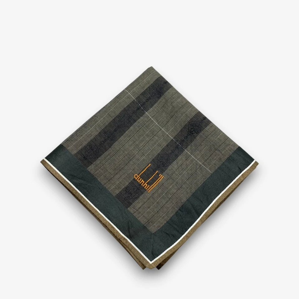 Vintage 90s Alfred Dunhill Handkerchief Neckerchief Striped Square Scarf - Image 4 of 4