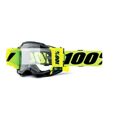 Motocross Maske 100% ACCURI 2 PROGNOSTIC gelb transparente Linse