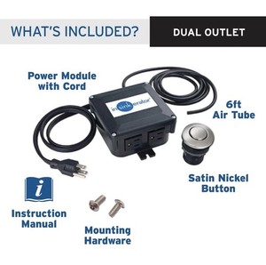 InSinkErator Garbage Disposal Air Switch Kit, Single Satin Nickel  Brand New