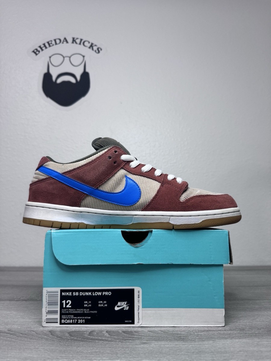 Size 12 - Nike Dunk Pro SB Low Corduroy BQ6817-201 Men's Preowned