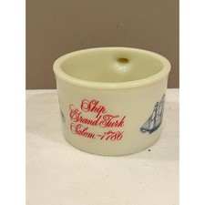 Vintage Old Spice Shulton Grand Turk Ship Shaving Mug Milk Glass USA