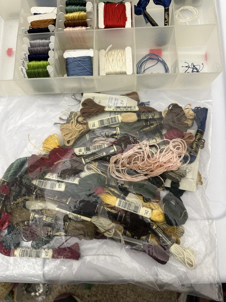 DMC Floss Lot Embroidery Thread Skeins 66 Set With Storage Box - Image 2 of 4