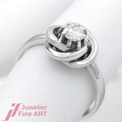 Niessing solitaire ring - 14K/585 WG - 1 brilliant 0.30 ct tw/vvs - 3.4 g size 52.5