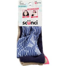 Scunci Mixed Texture Basic  Turban No Damage Headwrap, Assorted Colors, 5 Ct