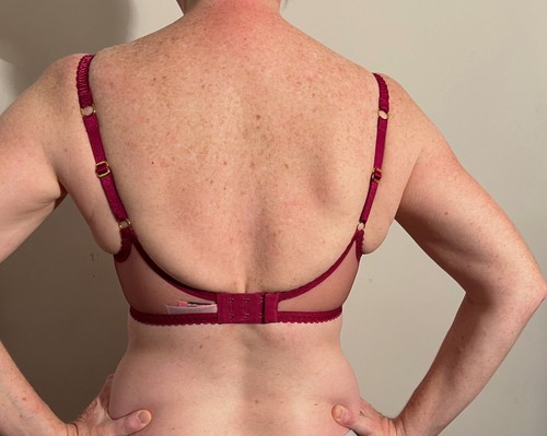 BNWT Agent Provocateur Sparkle Set (Bra & Brief) Burgundy Size 34DD / Large - Picture 5 of 5