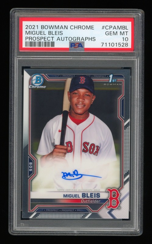 2021 Bowman Chrome MIGUEL BLEIS Auto PSA 10 RC Autograph 1st Bowman Chrome