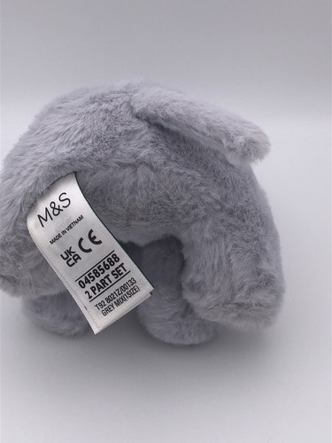 Edredón de peluche M&S gris elefante seguridad para bebés juguete de peluche Marks & Spencer suave - Imagen 5 de 9