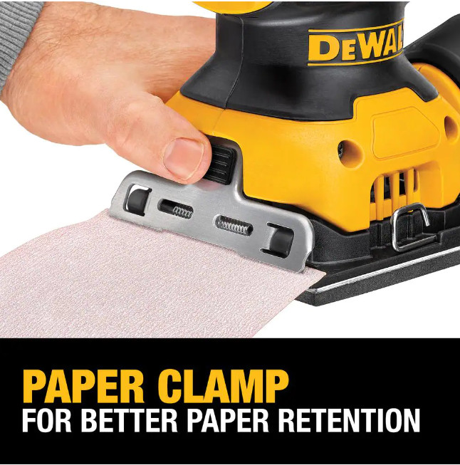 DEWALT 2.3 Amp Corded 1/4 Sheet Palm Grip Sander Kit with Contractor Bag