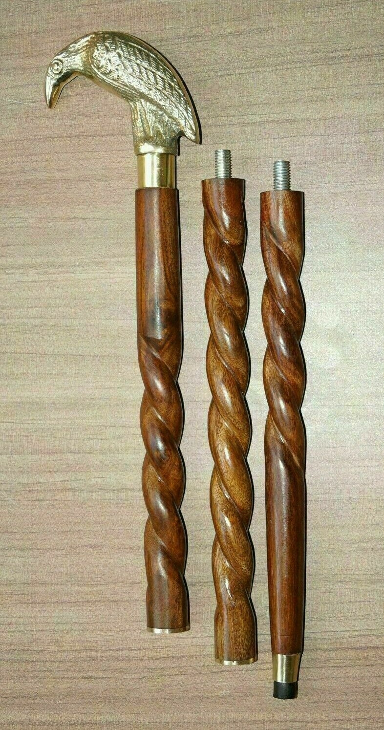 Nautical Solid Brass Crow Head Handle W/Spiral De… - image 1