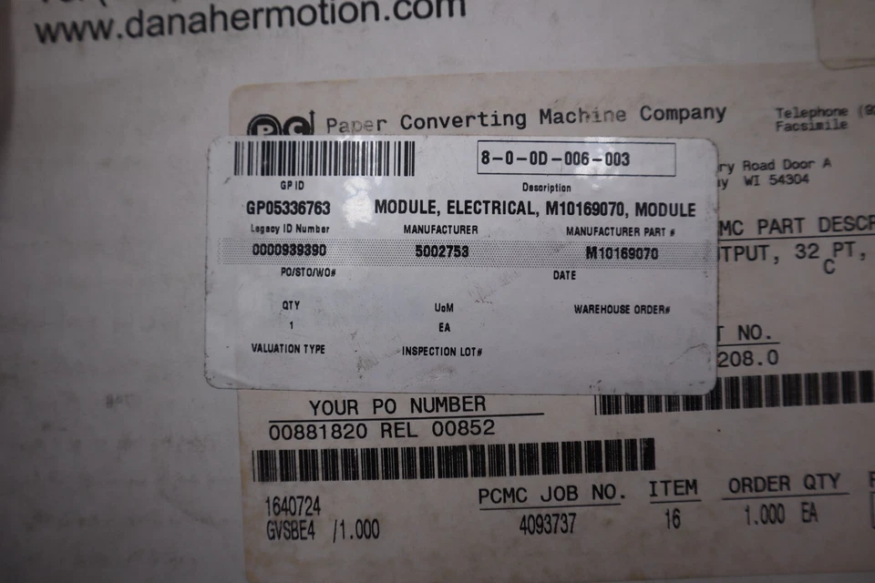 NEW DANAHER MOTION M.1016.9070 / M10169070 PIC900 32DC OUTPUT SOURCE STOCK 304-C - Image 3 of 3