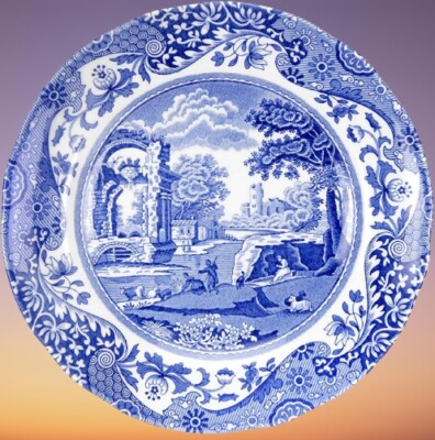 Spode Blue 6.5 Inch Bread and Butter Plates, 6.5 Inches Set of 4 - Blue/White