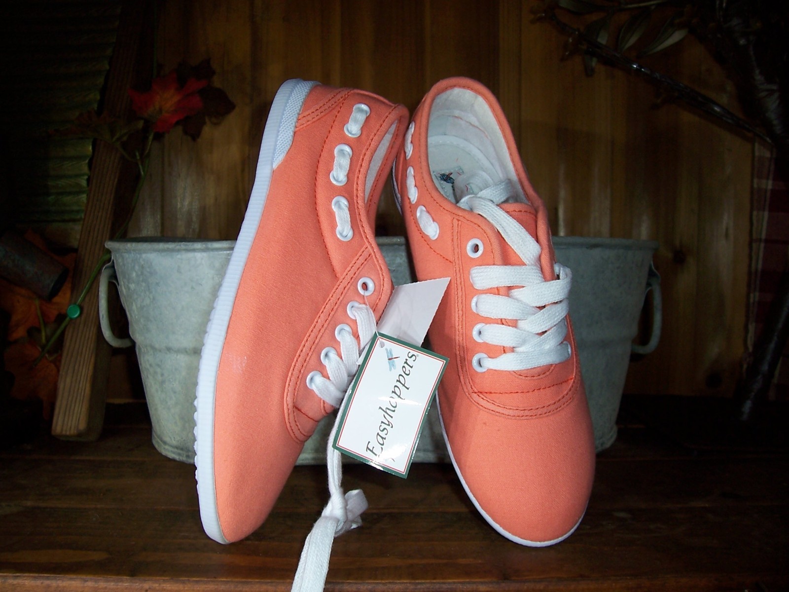 EASYHOPPERS LADIES CASUAL SHOES SIZE 6.5M ORANGE SUMMER GARDEN SHOES