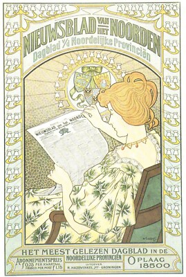Nieuwsblad van het Noorden - 1900 - Art Nouveau Poster Reproduction