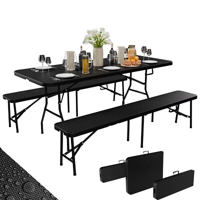 24MOVE® Bierzeltgarnitur Festzeltgarnitur Tischset Garnitur Kunststoff faltbar   - Bild 1 von 4