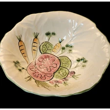 Extra Large Vintage Los Angeles Potteries Bowl Vegetables Hand-Painted CA 13"D