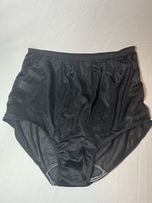 Vintage Silky Soft Semi-Sheer Black Carole Size 9 100 Nylon Granny Panty
