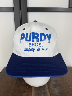 Purdy Bros Trucking Hat Cap Snap Back Adult Blue White Safety Is #1 Cotton Twill