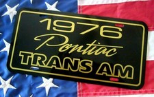 1976 Pontiac Trans Am License plate car tag 76 black & gold Smokey & the Bandit 