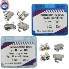 80Pcs Dental Orthodontic Convertible Buccal Tube 1st 2nd Molar Tube Roth MBT 022