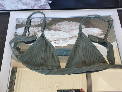 Cotton On Green Khaki Colour Triangle Bikini Top Size 8 Small