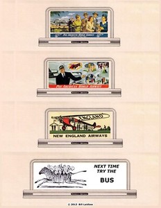 Roadside billboards Z scale signs #95, 1930s PanAm / New England Airways