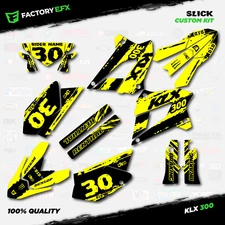 Black & Yellow Slick Racing Graphics Kit fits 20-23 Kawasaki KLX300SM KLX 300SM