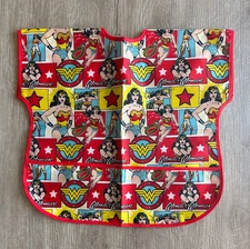 NWOT Bumkins Wonder Woman Short-Sleeve Junior Bib Baby & Toddler x2 Bibs
