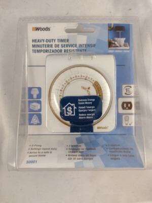 Coleman Woods 50001WD White 125V ac 15A 24 Hour On/Off Setting Digital Timer
