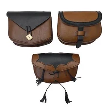 Medieval Leather Belt Bags - Outdoor Hunting Possibles Pouch 