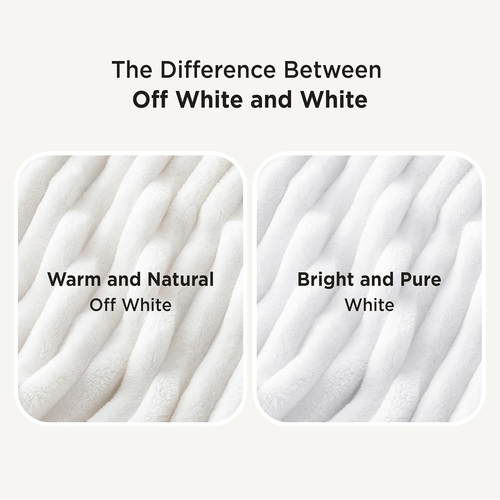 White Throw Blanket for Couch - Super Soft Cozy Blankets for Women, Cute Small F - Picture 6 of 12