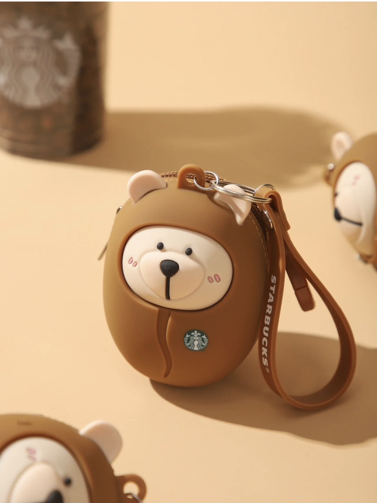 Starbucks 2023 China Summer Plastic Brown Coffee Bean Coin Bag