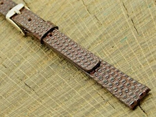 Stylecraft Vintage Lizard Grain w Gold Tone Buckle Watch Band NOS Unused 10mm
