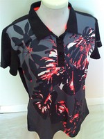 Golf Sale-ladies Pretty Print Golf Shirt- Uk 14-last One-£24.99-unusual Design Golf Sale-ladies Pretty Print Golf Shirt- Uk 14-last One-£24.99-unusual Design