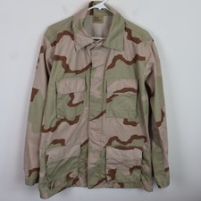 US Army Issued BDU Desert 3 Color Camouflage Coat Mens Medium Extra Long 90s
